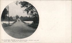 The Floating Bridge Across Glenmore Lake, Between Lynn and Salem, Mass, Opened for Travel in 1803 Massachusetts Postcard Postcar Postcard