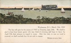 Weekapaug Inn 1907 Rhode Island Postcard Postcard Postcard