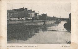 North Canal Street and Creek Whitehall, NY Postcard Postcard Postcard