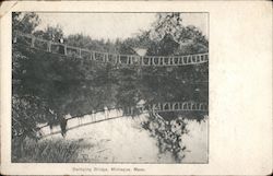 Swinging Bridge Montague, MA Postcard Postcard Postcard