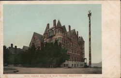 Hotel Tacoma and Totem Pole Washington Postcard Postcard Postcard