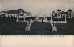 Grand Stairway Showing European and Agricultural Building, Lewis & Clark Exposition Postcard