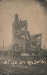 Chelsea Savings Bank Destroyed by Fire Massachusetts Postcard Postcard Postcard