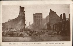 Looking away from Market Street - April 18th, 1906 San Francisco, CA 1906 San Francisco Earthquake Postcard Postcard Postcard