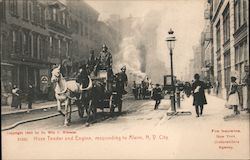 Hose Tender and Engine, responding to Alarm Postcard