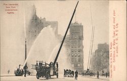 Exhibition of Water Tower and street pipes in action, N.Y.F.D. New York City, NY Postcard Postcard Postcard