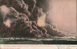 Oil Field Fire of Texas Co.'s Earthen Tanks, July 28, 1905 Postcard