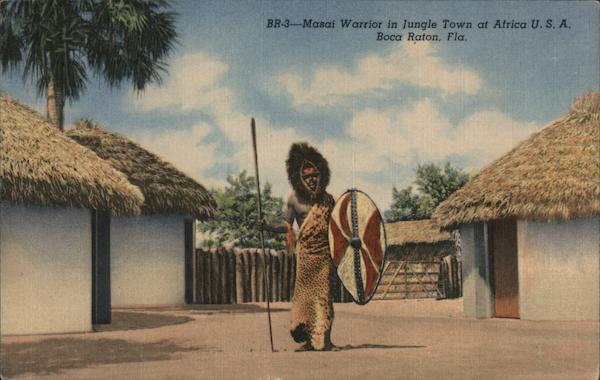 Masai Warrior in Jungle Town at Africa USA Boca Raton Florida