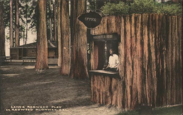 Office of Lane's Redwood Flat on Redwood Highway Piercy California