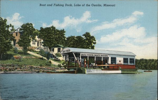 Boat and Fishing Dock, Lake of the Ozarks, Missouri Lake Ozark
