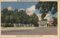 El Wood Motel Hutchinson, KS Postcard Postcard Postcard