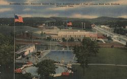 Recreation Center - American Legion Pool, Civic Auditorium and J. Fred Johnson Park with Stadium Postcard