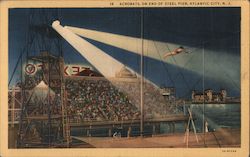 Acrobats on End of Steel Pier Postcard