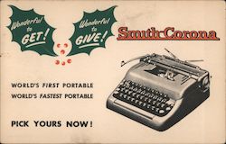 Smith-Corona World's First and Fastest Portable Typewriter Postcard