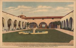 Stables on W. K. Kellogg Arabian Horse Ranch Pomona, CA Postcard Postcard Postcard