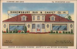 Shrewsbury Rug & Carpet Co., Boston-Worcester Turnpike Massachusetts Postcard Postcard Postcard