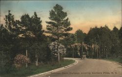 Jefferson Davis Highway, entering Southern Pines North Carolina Postcard Postcard Postcard