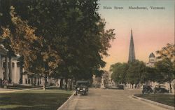 View of Main Street Manchester, VT Postcard Postcard Postcard