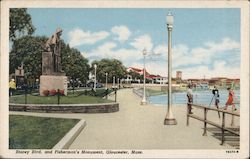 Stacey Boulevard and Fisherman's Monument Postcard