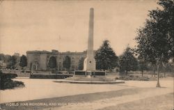 World War Memorial and High School Postcard