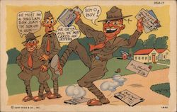 Comic of Army man getting tons of letters Ray Walters Postcard Postcard Postcard