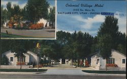 Colonial Village Motel Salt Lake City, UT Postcard Postcard Postcard