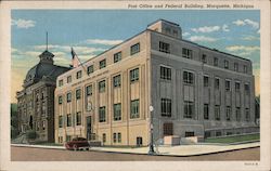 Post Office and Federal Building Marquette, MI Postcard Postcard Postcard