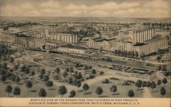 Bird's-Eye View of the Modern Pure Food Factories of Post Products Battle Creek, MI Postcard Postcard Postcard
