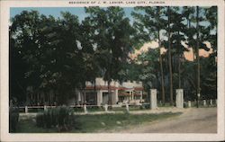 Residence of J.W. Lanier Lake City, FL Postcard Postcard Postcard