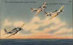 The Deadly Douglas TBD's of the U.S. Navy Point Judith, RI Postcard Postcard Postcard