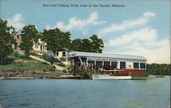 Boat and Fishing Dock, Lake of the Ozarks, Missouri Postcard