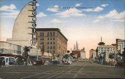 Looking Along Broadway Postcard