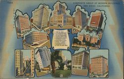 Composite group of Modern Buildings and index Postcard