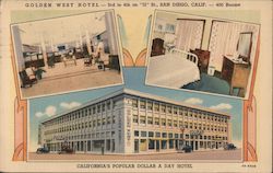 Golden West Hotel San Diego, CA Postcard Postcard Postcard