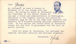 Adlai Stevenson for President Postcard