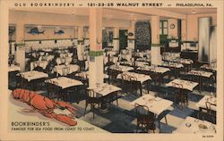 Interior View of Old Bookbinder's Restaurant Postcard