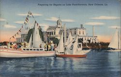 Preparing for Regatta on Lake Pontchartrain Postcard