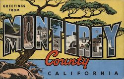 Greetings from Monterey County California Postcard Postcard Postcard