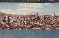 San Francisco's Skyline Viewed from San Francisco-Oakland Bay Bridge Postcard