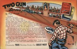 Two Gun Lover Cowboy Western Postcard Postcard Postcard