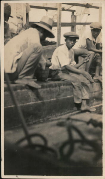 Barefoot Boys Sitting Together Black Americana