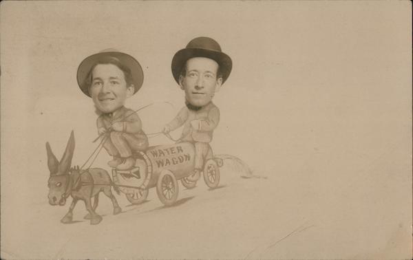 Water Wagon Heads Through Holes Photo Comic, Funny