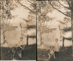 Set of 2: Little Boy with Dog Postcard