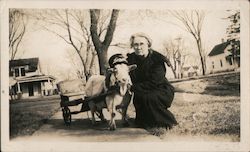 Woman and Goat Wearing her Hat, 1927 Original Photograph