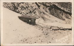 Old Car Buried in Snow, Columbia River Highway Postcard