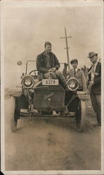Three Men and a Hupmobile, 1913 Original Photograph