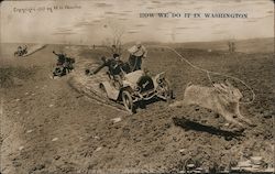 How We Do It In Washington (1909) - Jackrabbit Car Chase Postcard