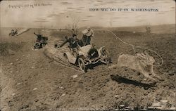 How We Do It In Washington (1909) - Jackrabbit Car Chase Exaggeration Postcard Postcard Postcard