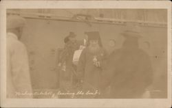 Bishop Antony (Khrapovitsky) Leaving the Boat, 1920's Postcard