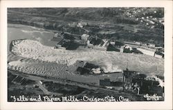 Aerial View of Falls and Paper Mills Oregon City, OR Christian Postcard Postcard Postcard